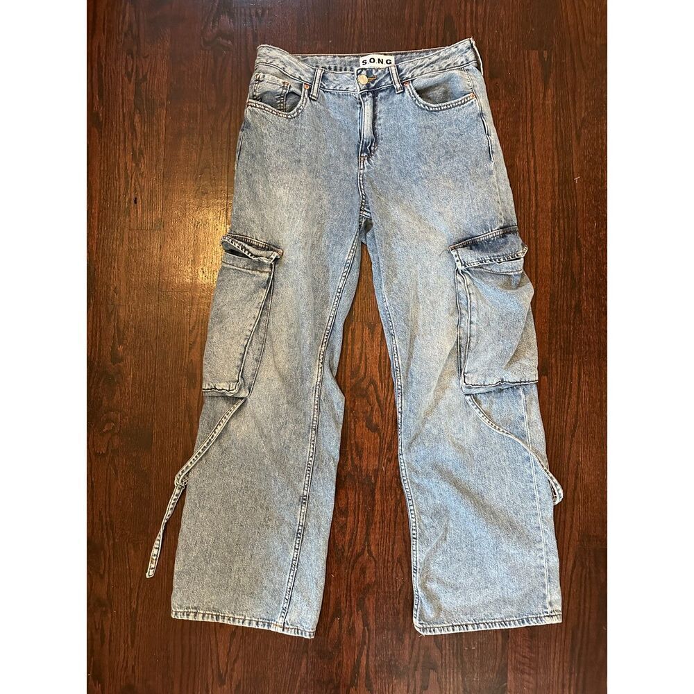 S.O.N.G Y2K Style Denim Cargo Jeans Size 28